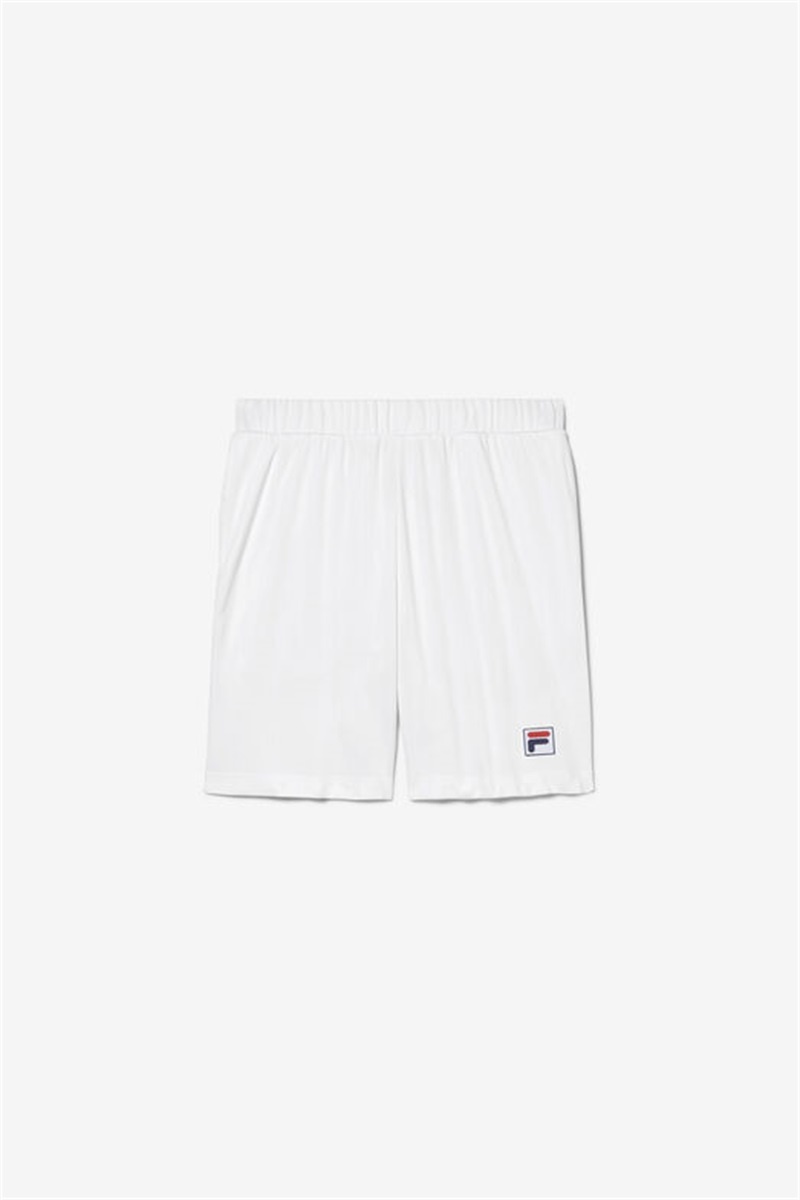 White Men\'s Fila White Line Shorts | Saudi Arabia-612973
