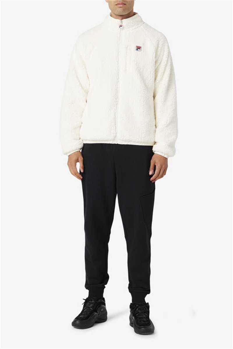 White Men's Fila Yuri Jackets | Saudi Arabia-864390