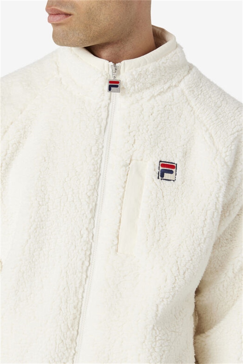 White Men's Fila Yuri Jackets | Saudi Arabia-864390