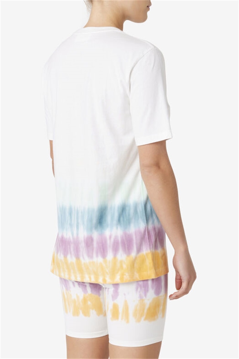 White Women's Fila Alivia Tie Dye Tee | Saudi Arabia-817350