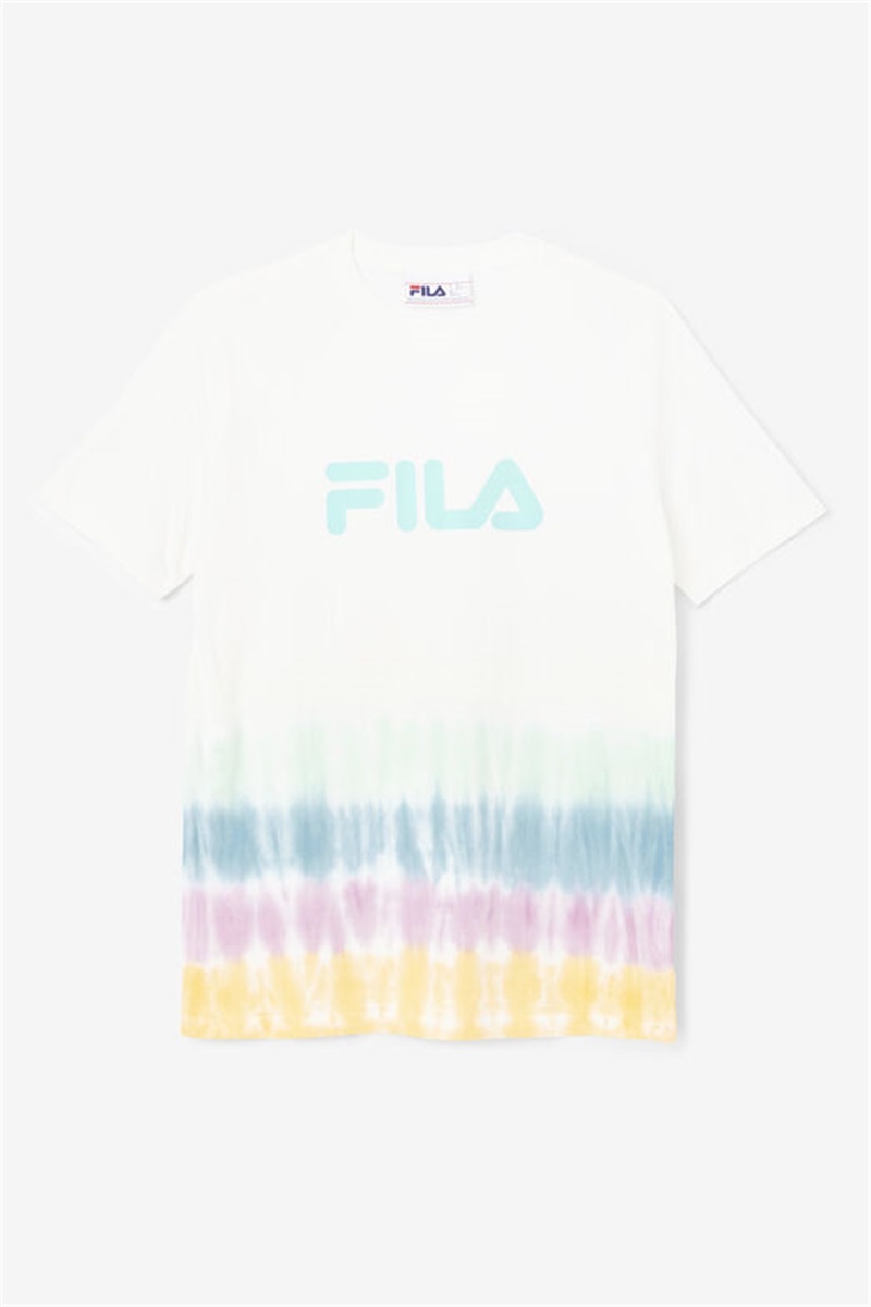 White Women\'s Fila Alivia Tie Dye Tee | Saudi Arabia-817350