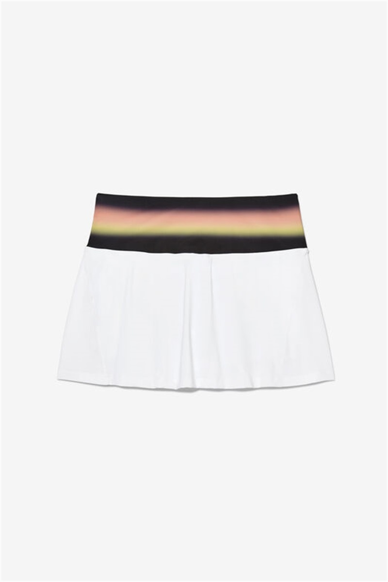 White Women's Fila Backspin Printed Skirts | Saudi Arabia-249537
