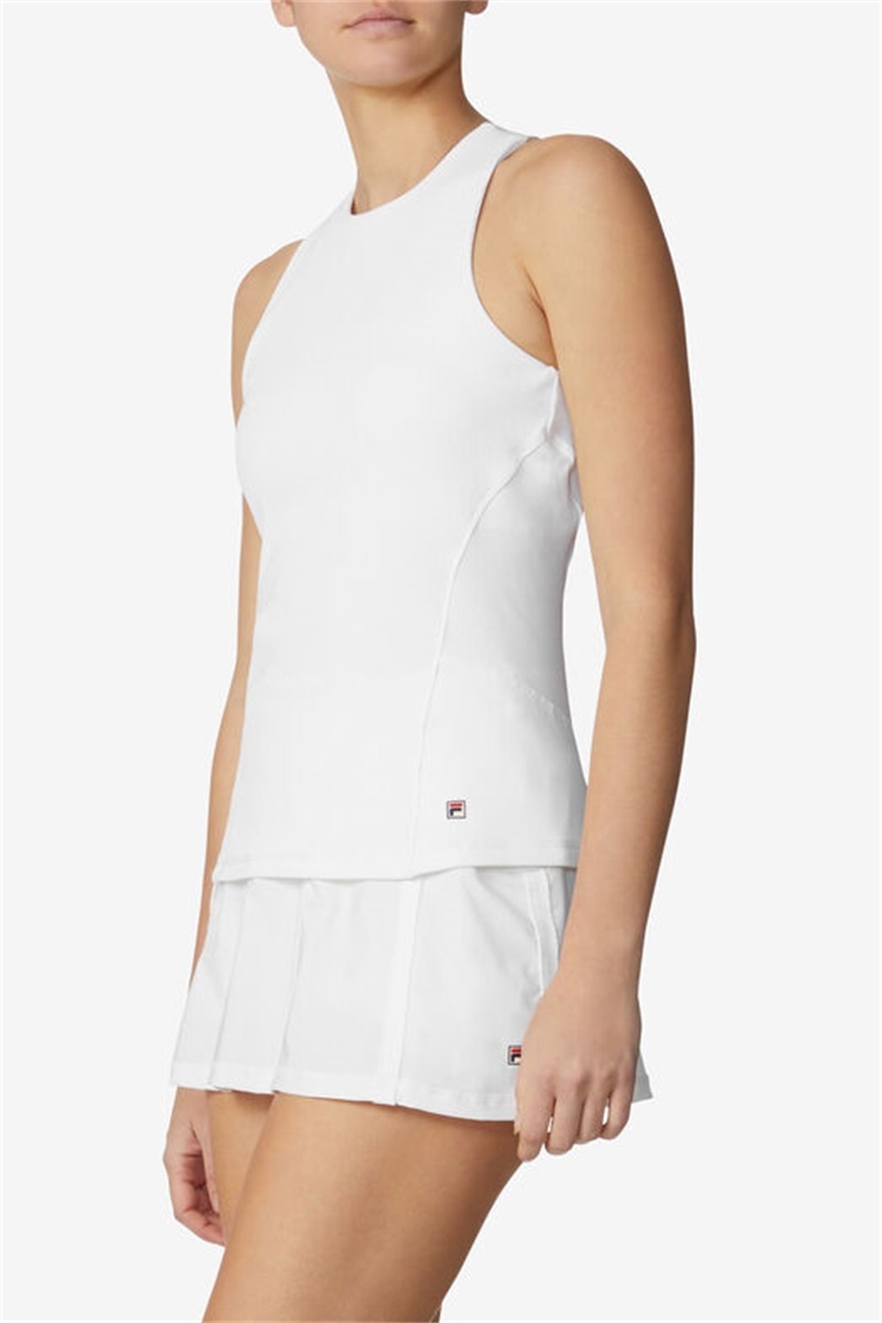 White Women's Fila Baseline Halter Tanks | Saudi Arabia-973408