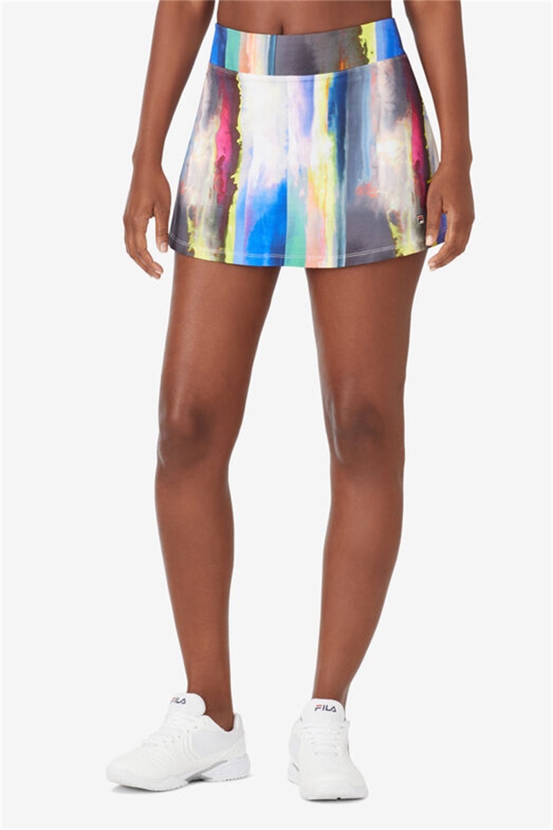 White Women's Fila Center Court Galaxy Print Skirts | Saudi Arabia-179523