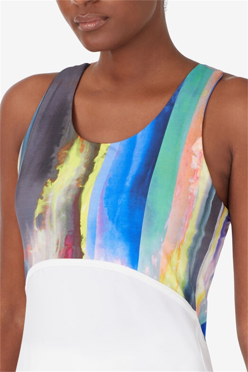 White Women's Fila Center Court Galaxy Printed Dress | Saudi Arabia-834157