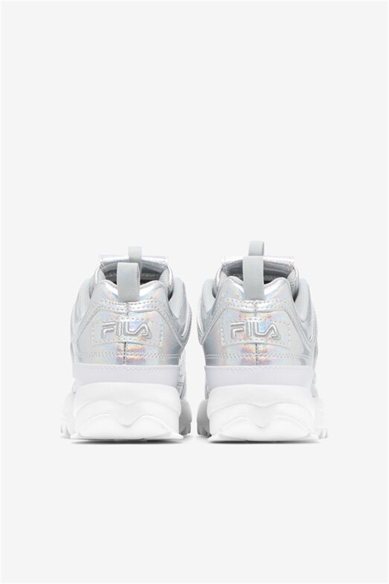 White Women's Fila Disruptor 2 Premium Iridescent Sneakers | Saudi Arabia-260951
