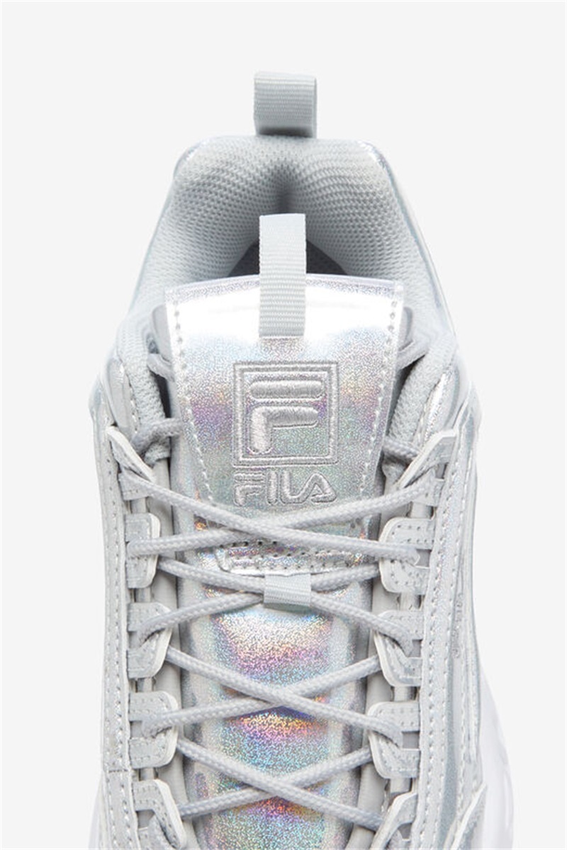 White Women's Fila Disruptor 2 Premium Iridescent Sneakers | Saudi Arabia-260951