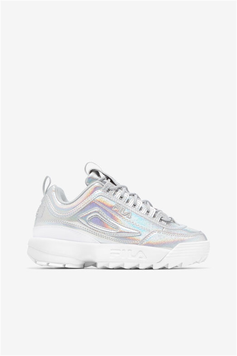 White Women\'s Fila Disruptor 2 Premium Iridescent Sneakers | Saudi Arabia-260951