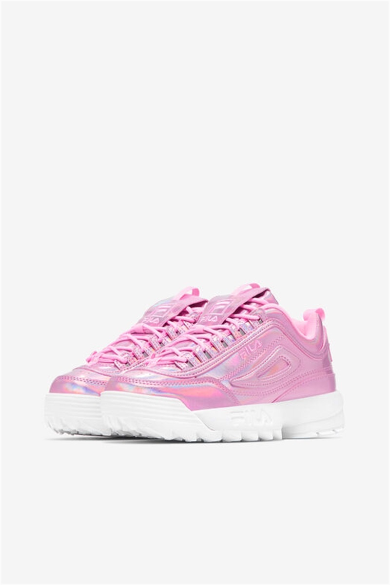 White Women's Fila Disruptor 2 Premium Iridescent Snake Sneakers | Saudi Arabia-850947