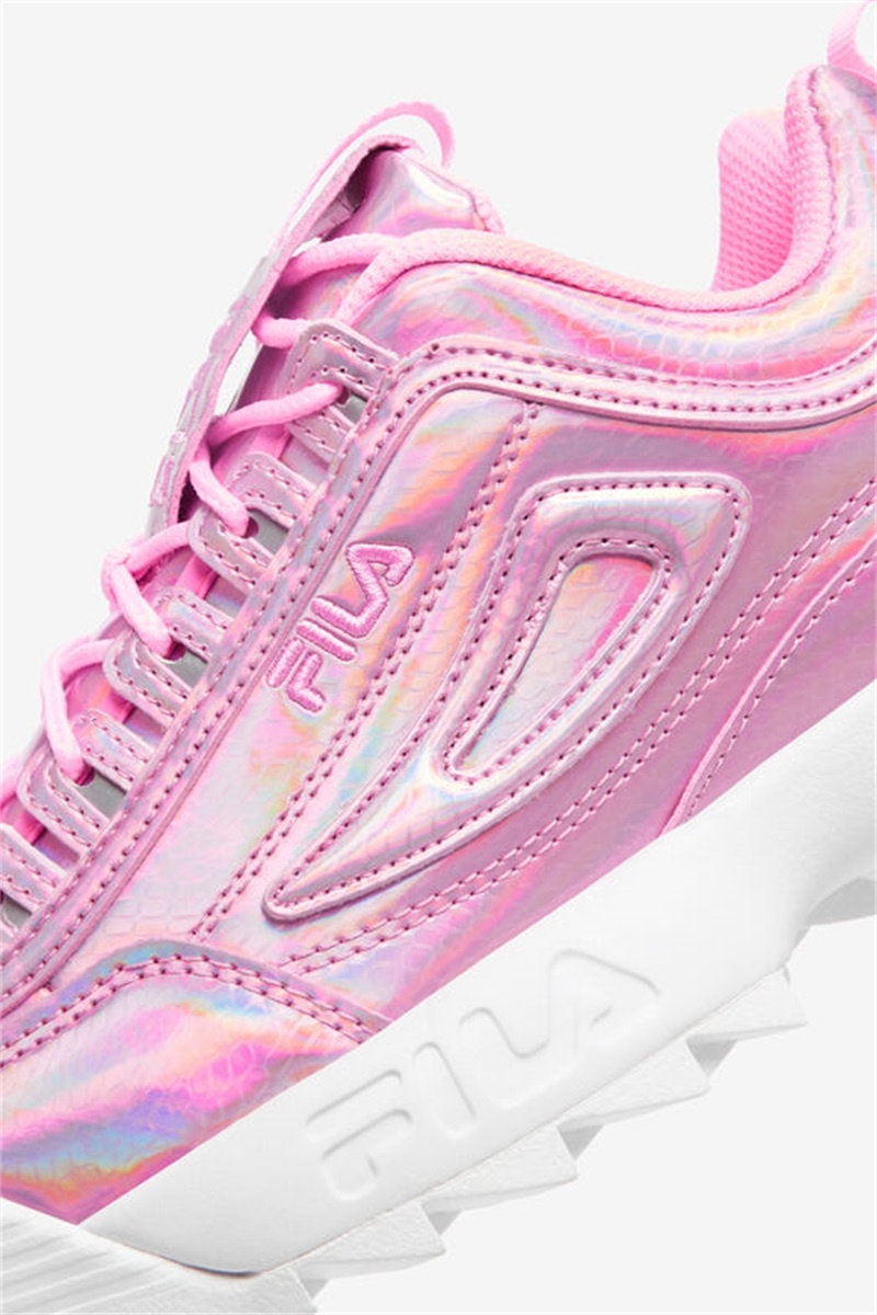 White Women's Fila Disruptor 2 Premium Iridescent Snake Sneakers | Saudi Arabia-850947