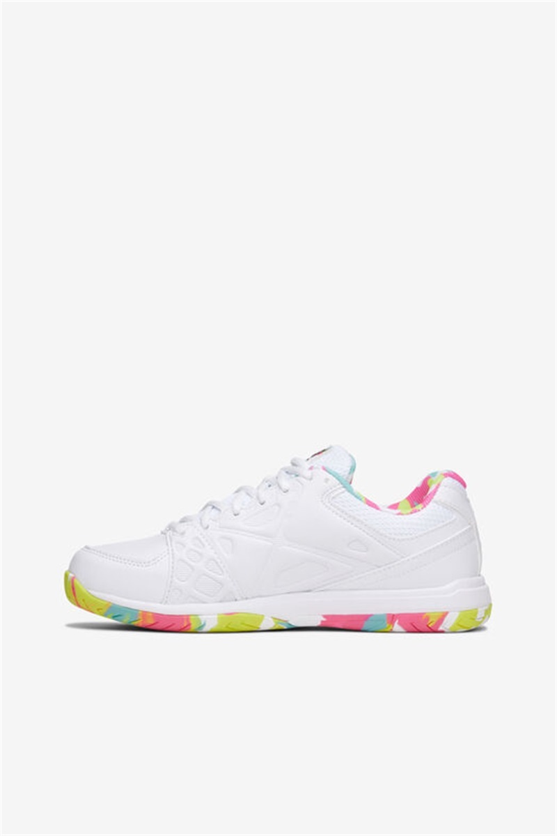White Women's Fila Double Bounce 3 Pickleball Shoes | Saudi Arabia-784562