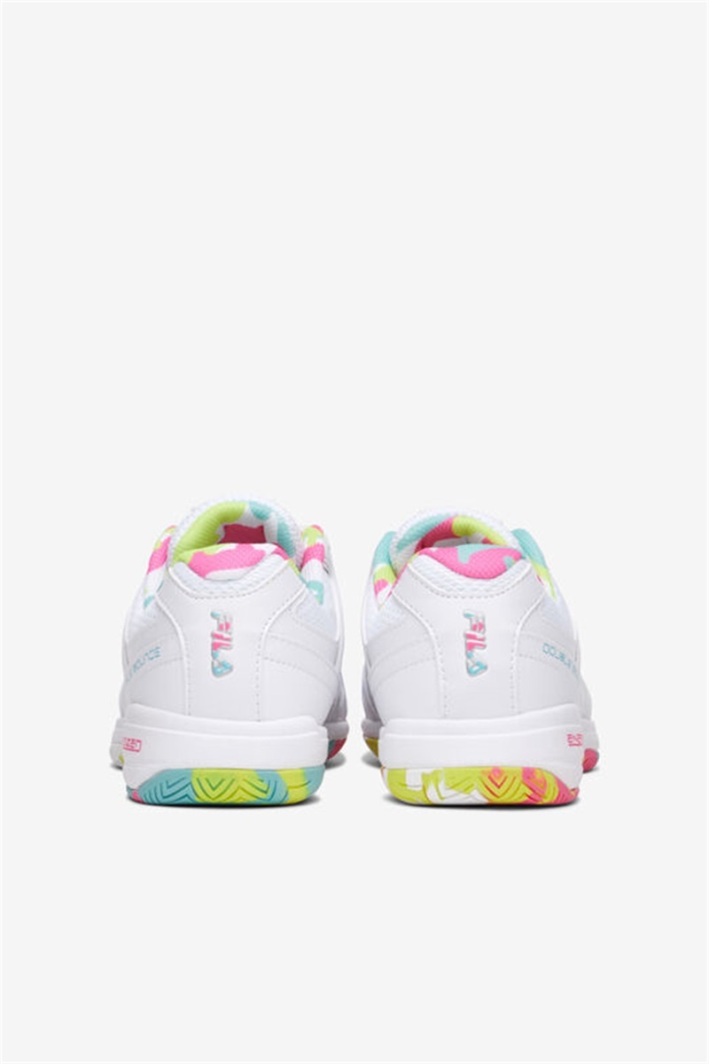 White Women's Fila Double Bounce 3 Pickleball Shoes | Saudi Arabia-784562