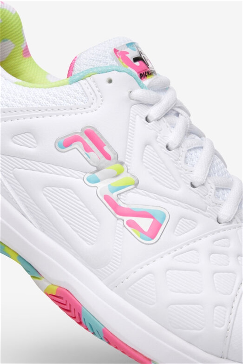 White Women's Fila Double Bounce 3 Pickleball Shoes | Saudi Arabia-784562