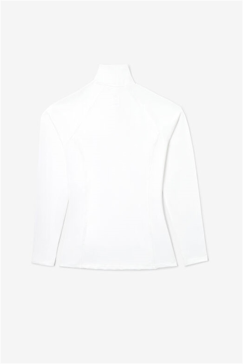 White Women's Fila Essentials 1/2 Zip Tops | Saudi Arabia-186205