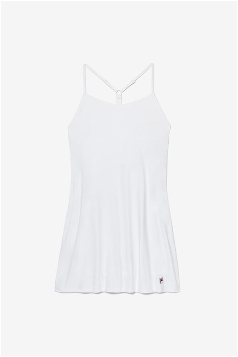 White Women\'s Fila Essentials Dress | Saudi Arabia-681590