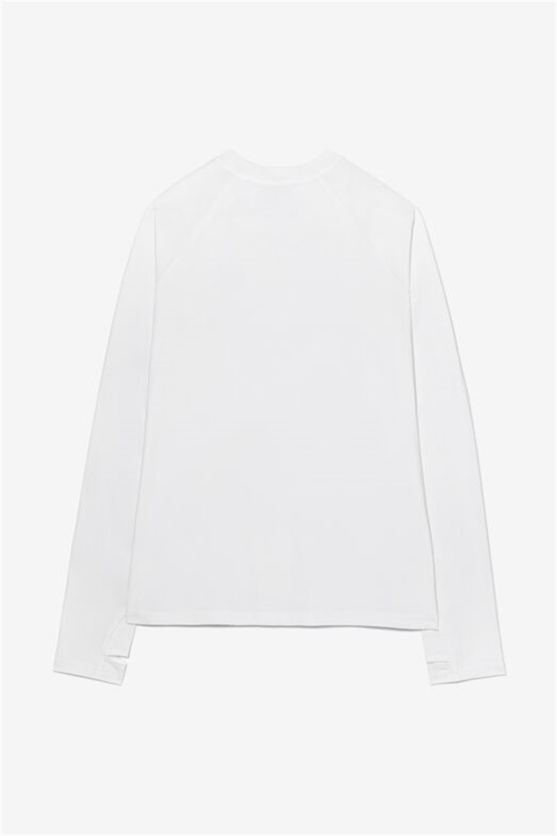 White Women's Fila Essentials Long Sleeve Uv Blocker Tops | Saudi Arabia-536490