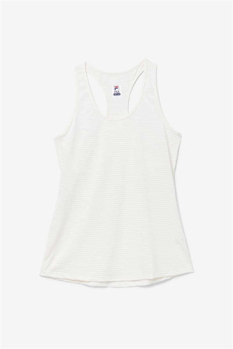 White Women\'s Fila Essentials Racerback Tanks | Saudi Arabia-215937