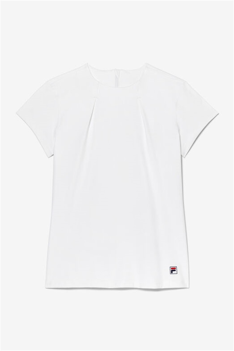 White Women\'s Fila Essentials Short Sleeve Tops | Saudi Arabia-935016