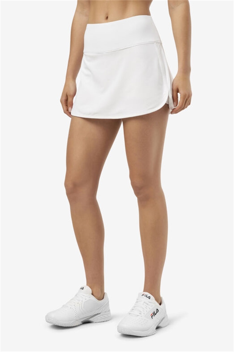 White Women's Fila Essentials Tie Break Skirts | Saudi Arabia-387054