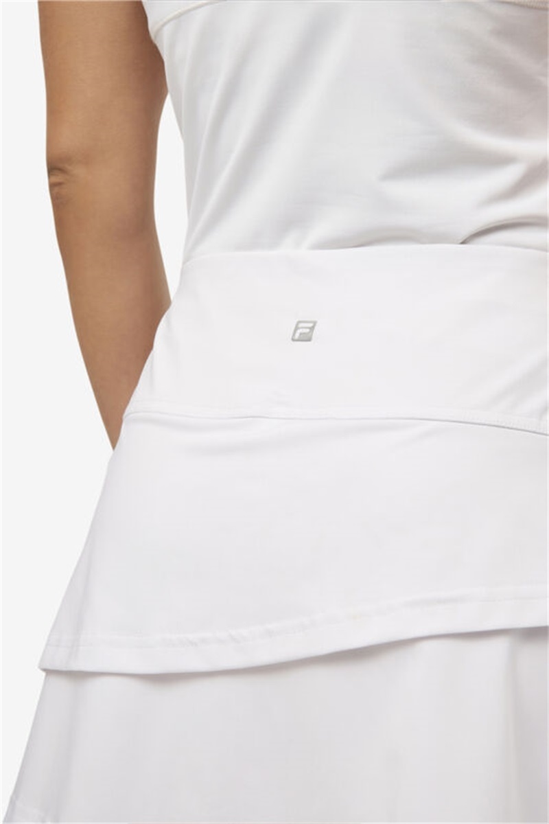 White Women's Fila Essentials Tiered Skirts | Saudi Arabia-359168