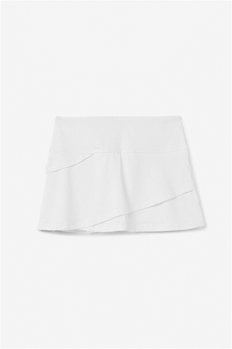 White Women\'s Fila Essentials Tiered Skirts | Saudi Arabia-359168