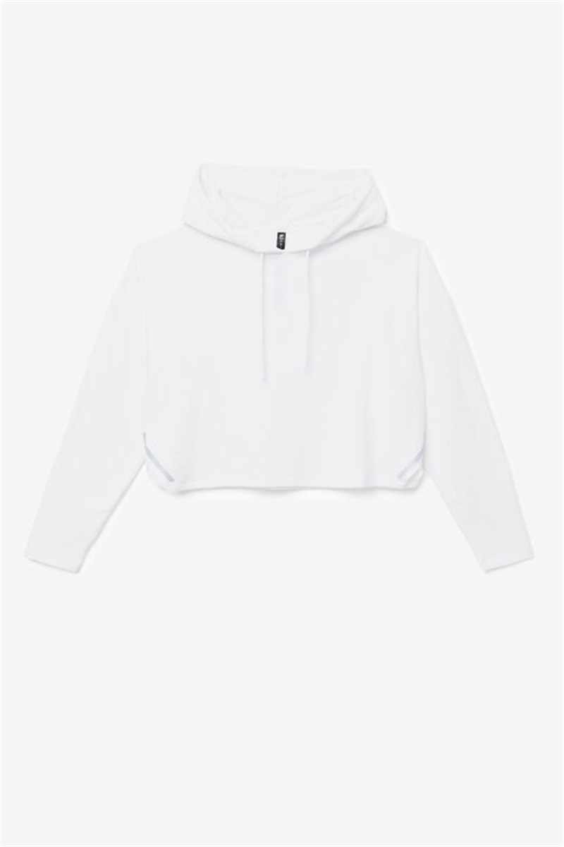White Women\'s Fila Fi-Lux Cropped Hoodie | Saudi Arabia-453716
