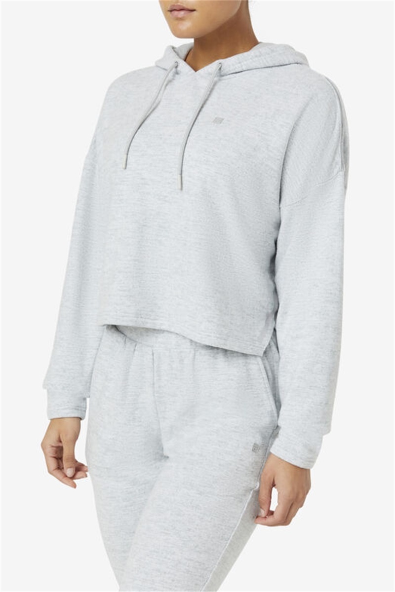 White Women's Fila Fi-Lux Cropped Hoodie | Saudi Arabia-659420