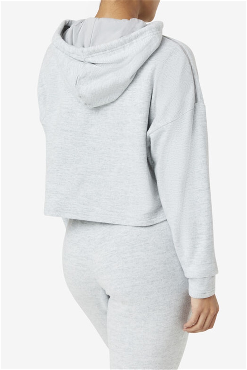White Women's Fila Fi-Lux Cropped Hoodie | Saudi Arabia-659420