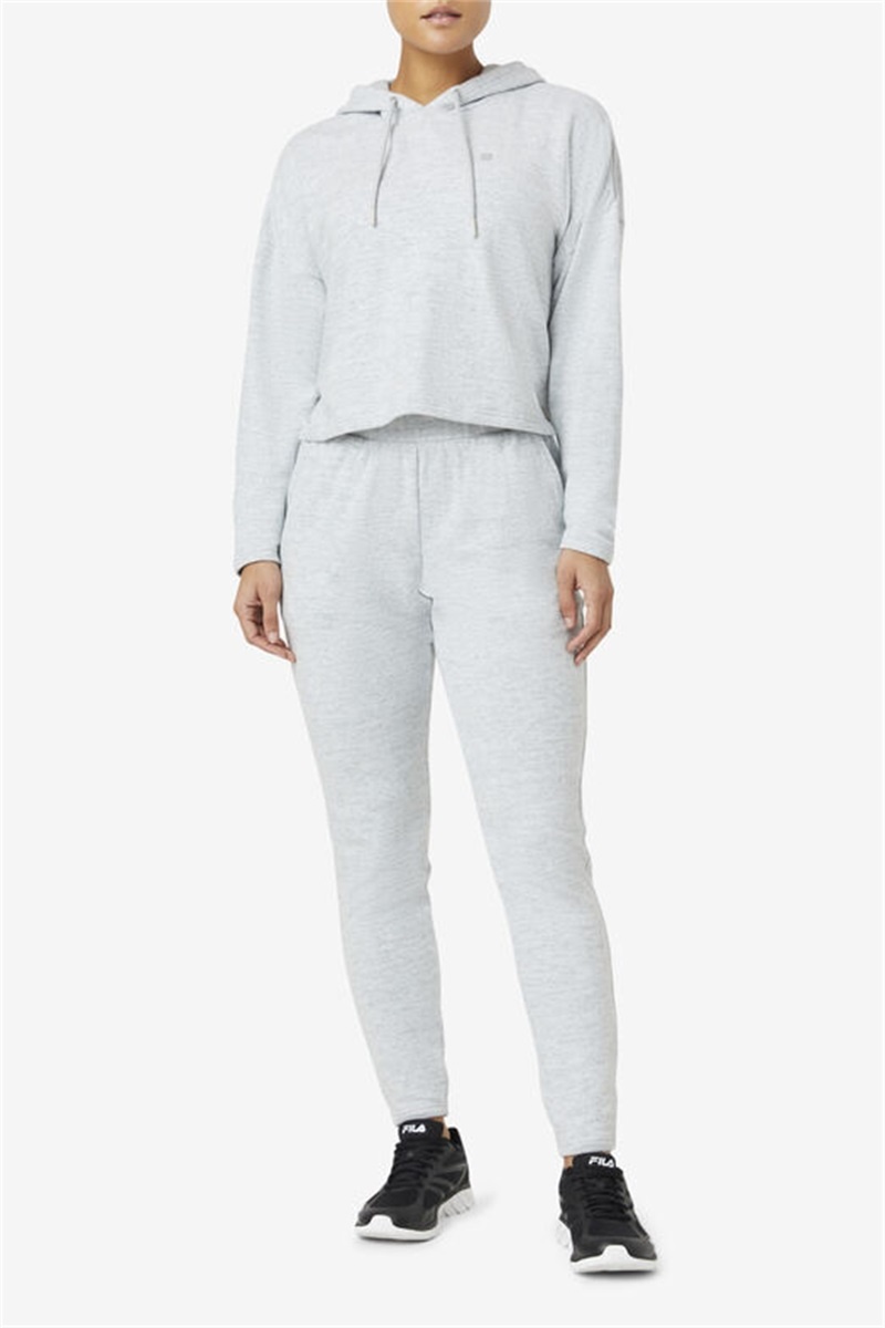 White Women's Fila Fi-Lux Cropped Hoodie | Saudi Arabia-659420