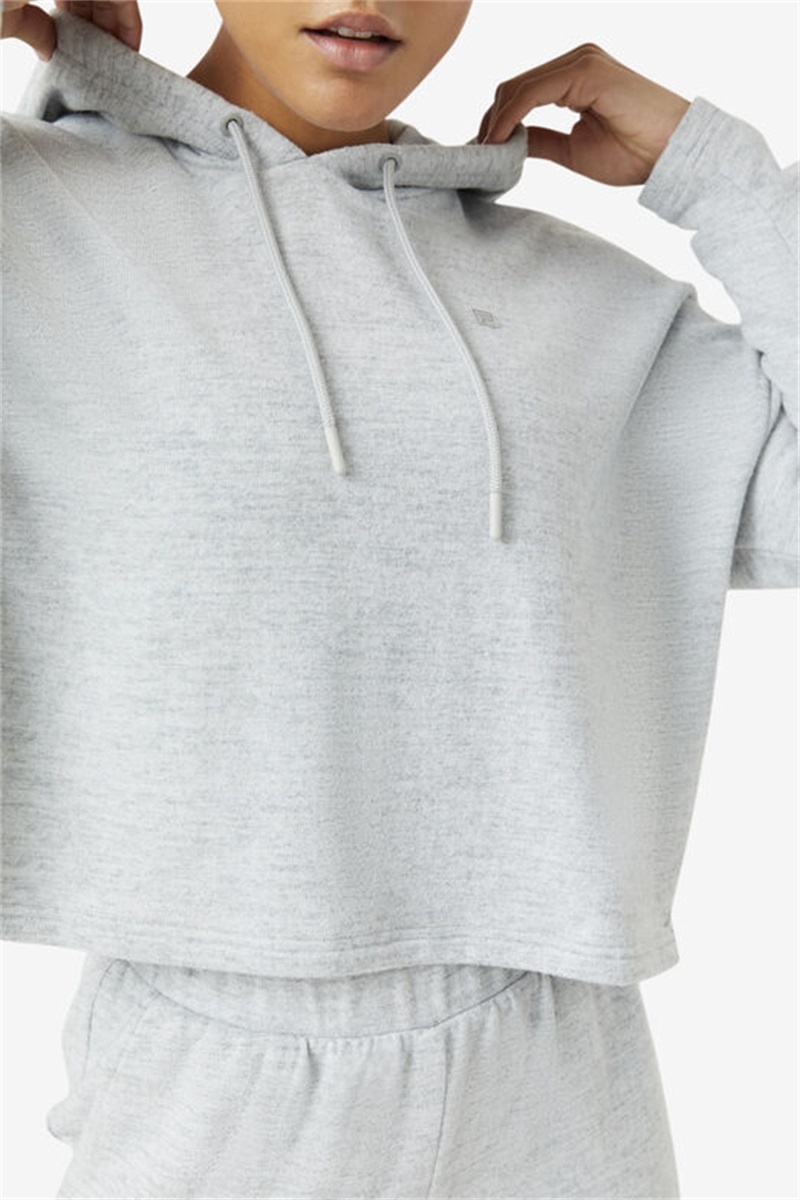 White Women's Fila Fi-Lux Cropped Hoodie | Saudi Arabia-659420