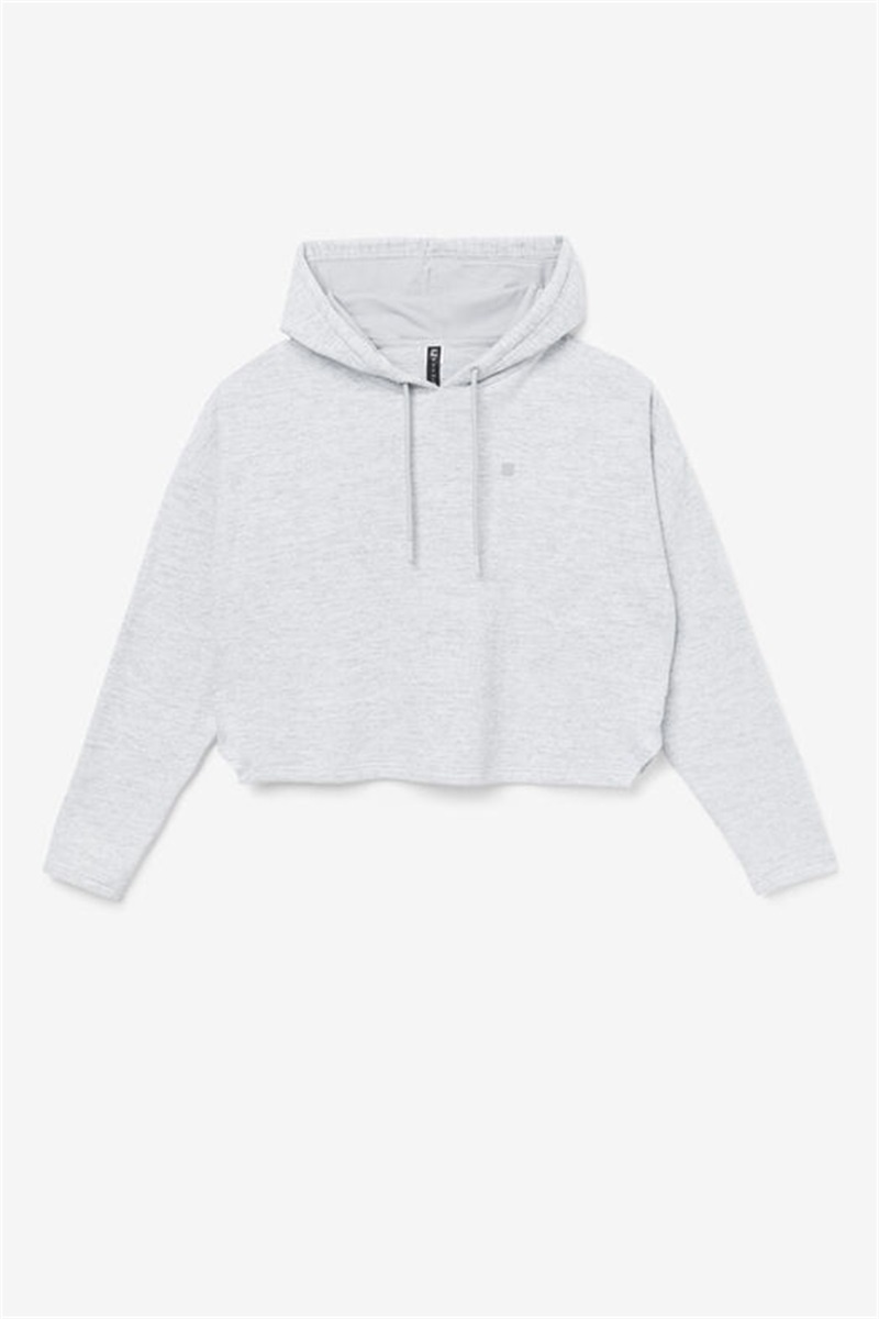 White Women\'s Fila Fi-Lux Cropped Hoodie | Saudi Arabia-659420
