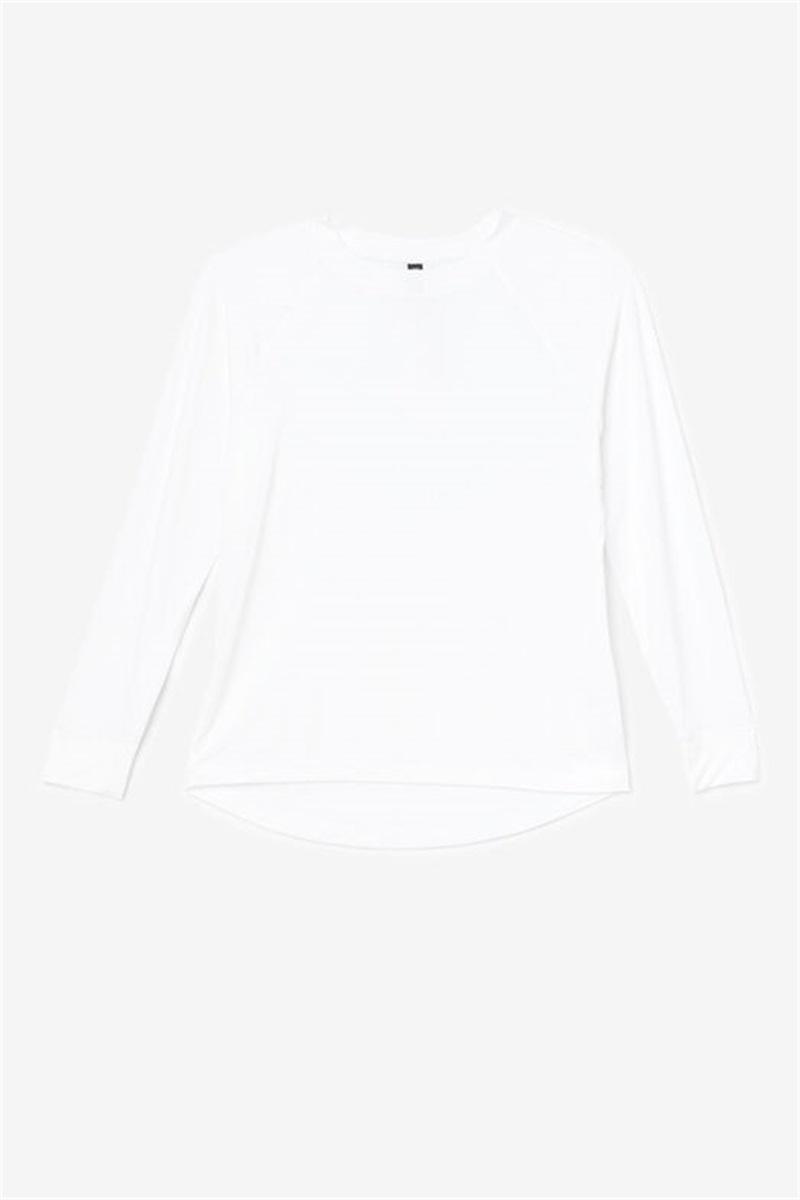 White Women\'s Fila Fi-Lux Mesh Back Long Sleeve Crew Tops | Saudi Arabia-347695