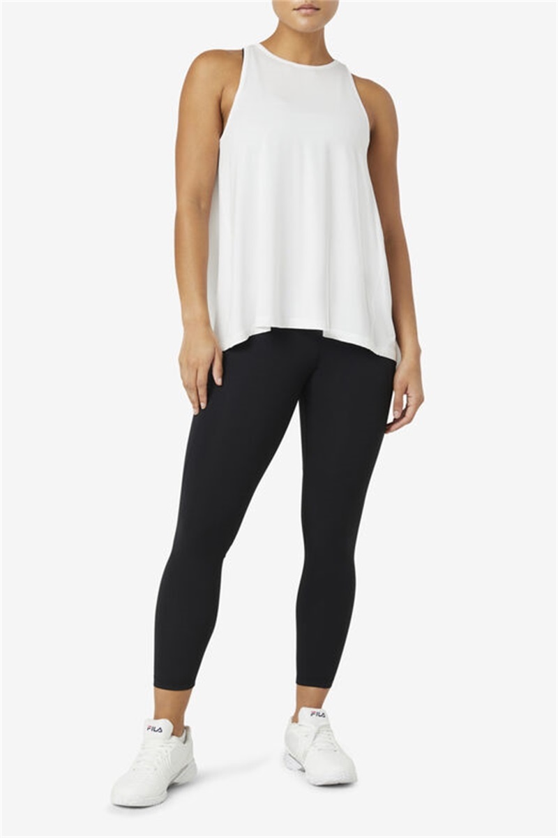 White Women's Fila Fi-Lux Open Back Tank Top | Saudi Arabia-807569