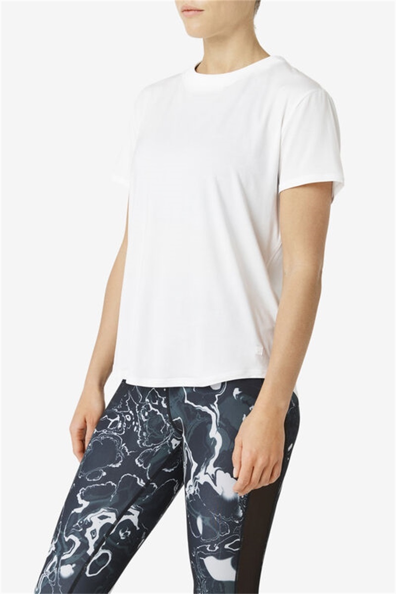 White Women's Fila Fi-Lux Short Sleeve Tops | Saudi Arabia-524061