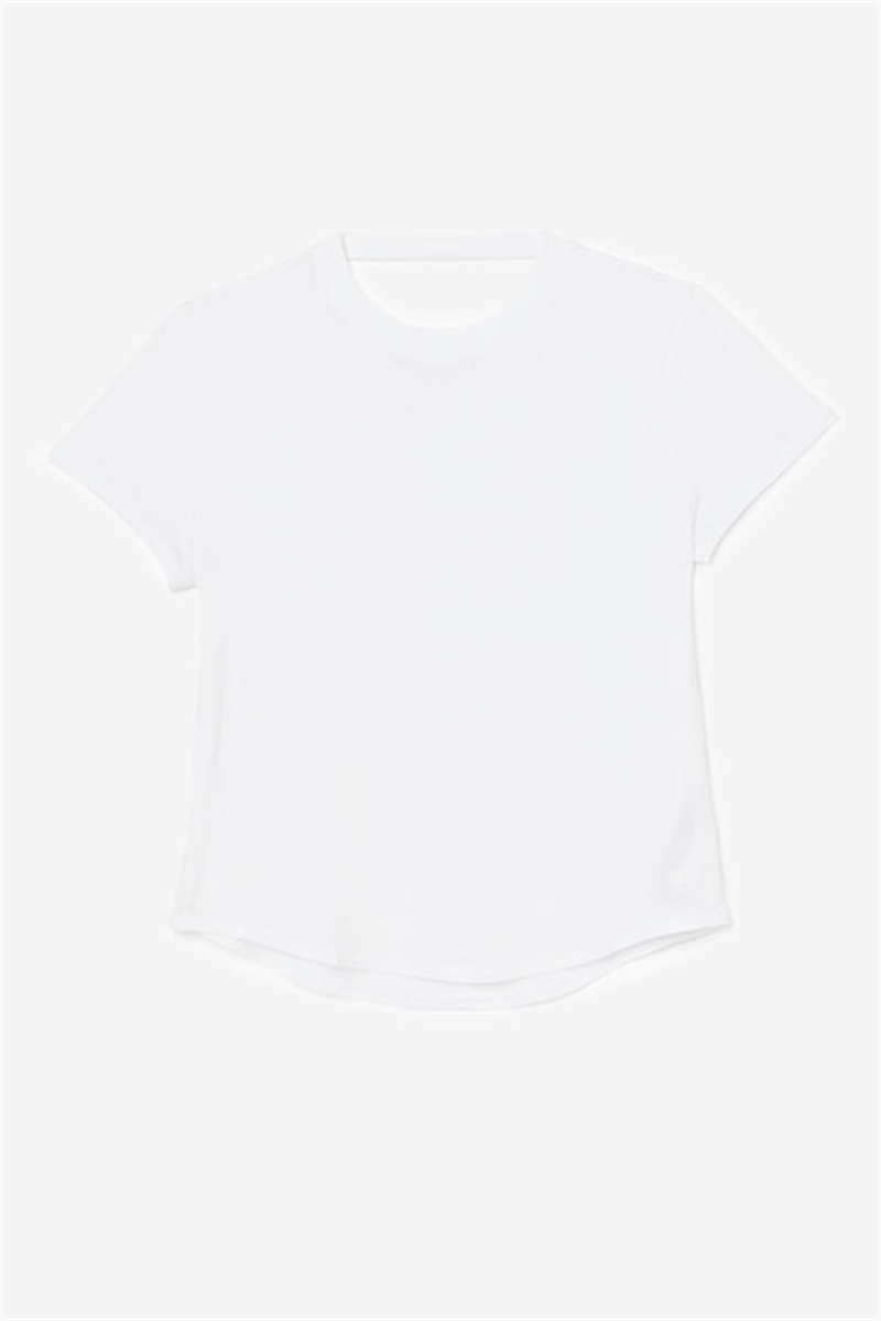 White Women\'s Fila Fi-Lux Short Sleeve Tops | Saudi Arabia-524061