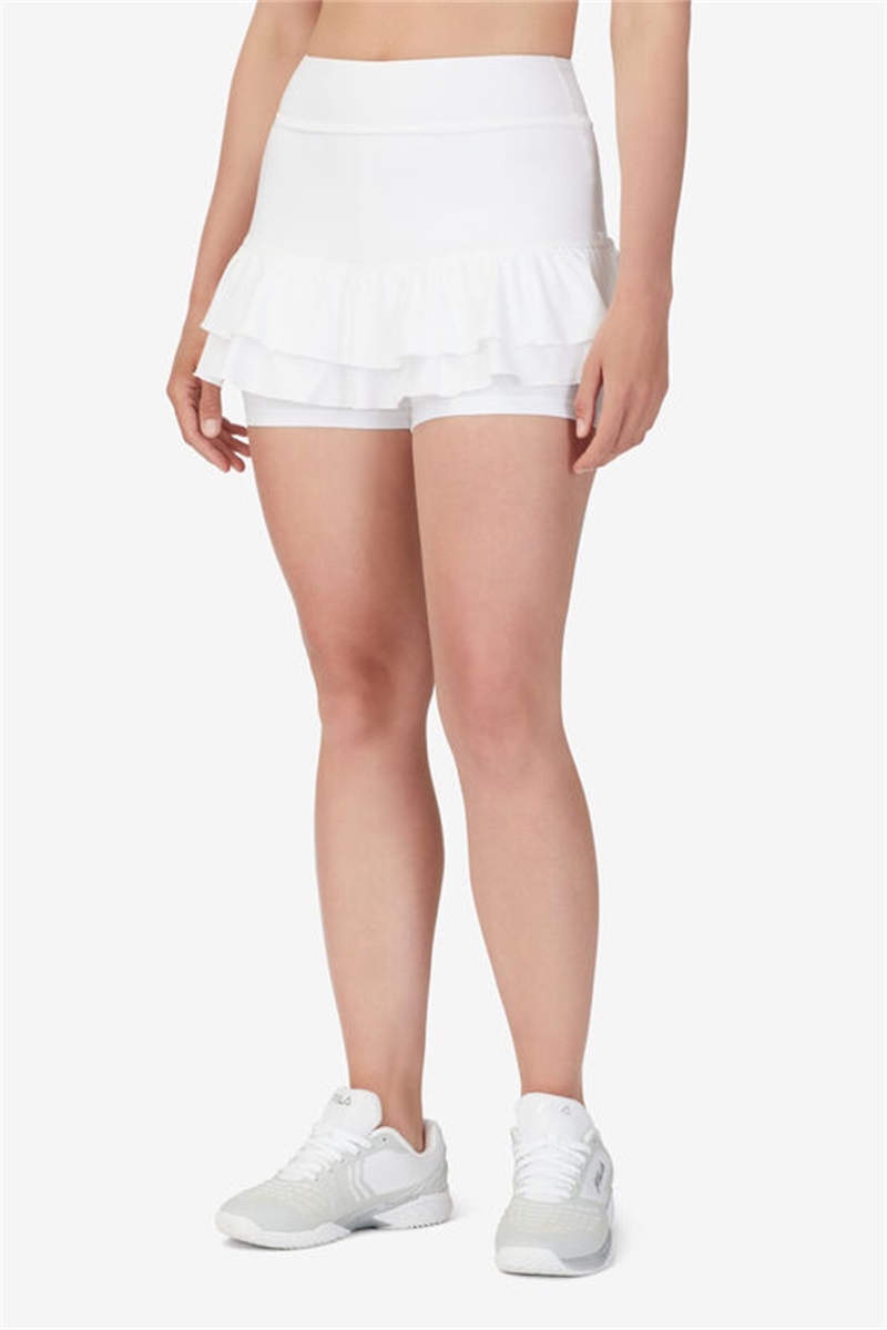 White Women's Fila Groundbreaker Ruffle Skirts | Saudi Arabia-178695