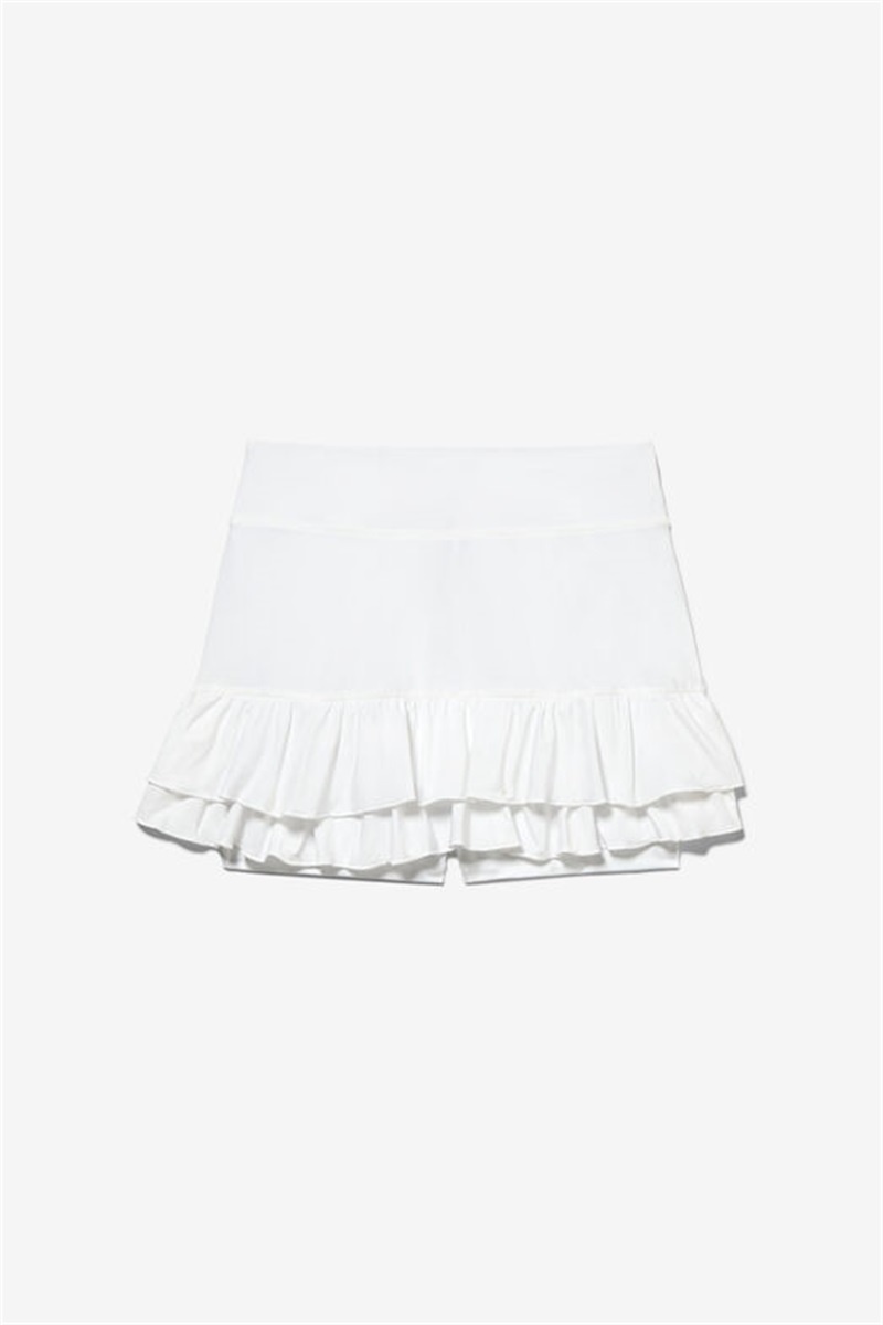 White Women\'s Fila Groundbreaker Ruffle Skirts | Saudi Arabia-178695