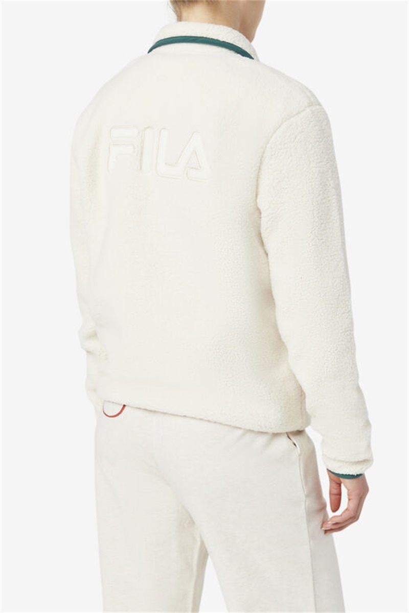 White Women's Fila Kyomi Quarter Zip Pullover | Saudi Arabia-894320
