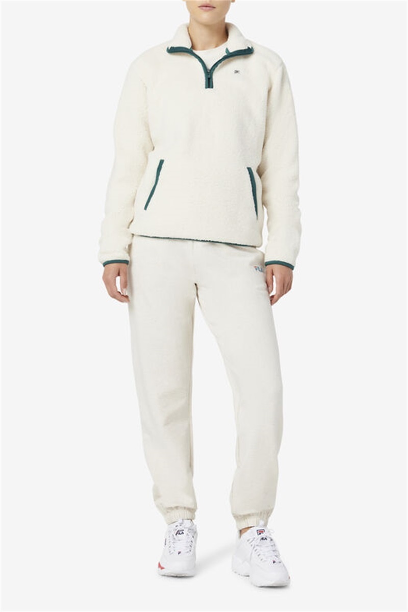 White Women's Fila Kyomi Quarter Zip Pullover | Saudi Arabia-894320