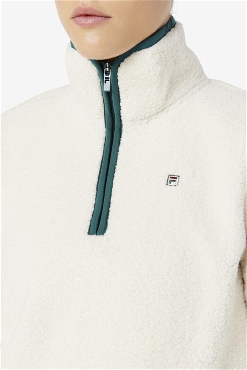 White Women's Fila Kyomi Quarter Zip Pullover | Saudi Arabia-894320