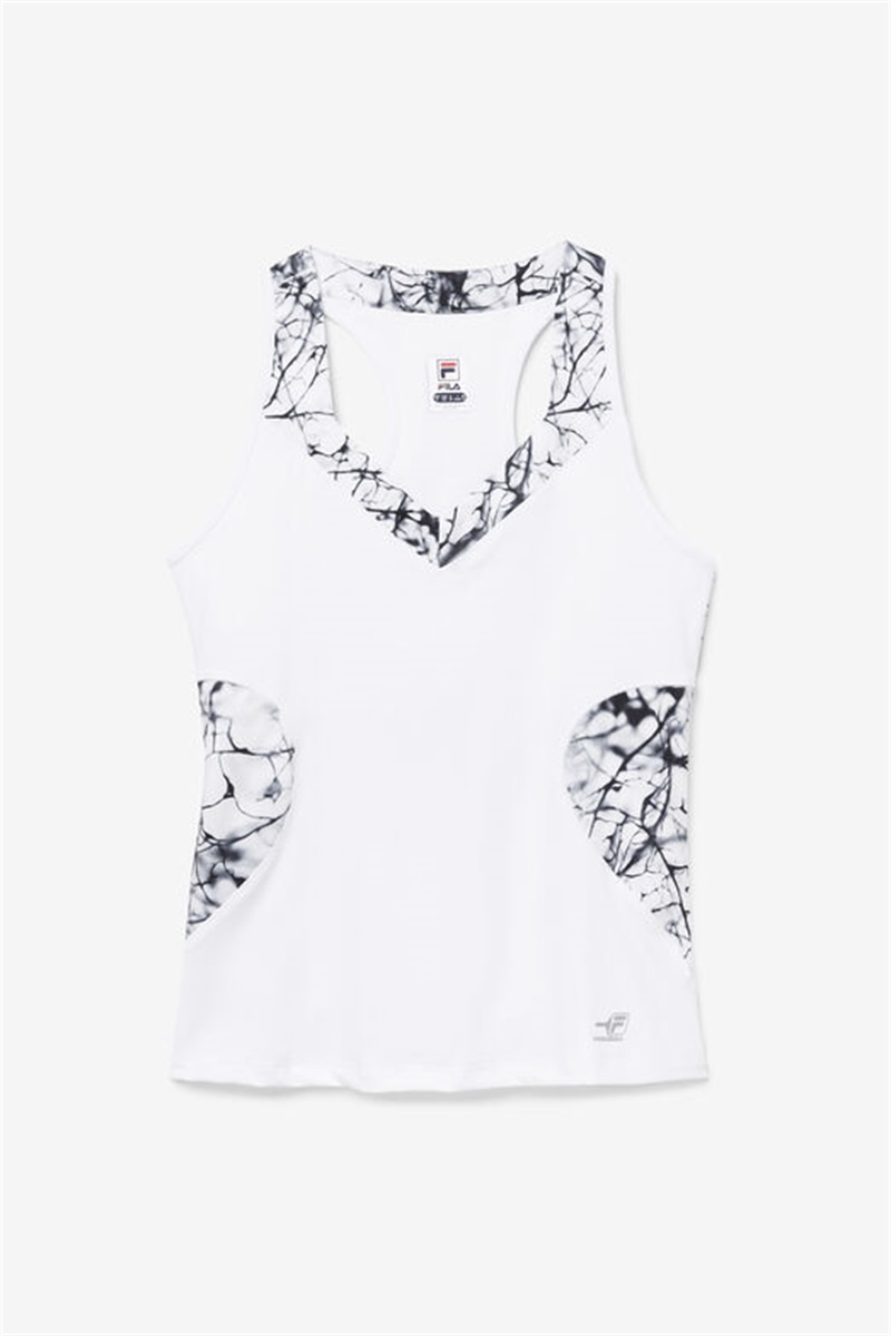 White Women\'s Fila Pickleball Halter Tanks | Saudi Arabia-935062