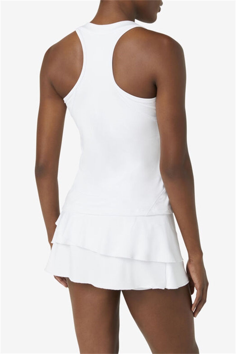White Women's Fila Pickleball Halter Tanks | Saudi Arabia-095268