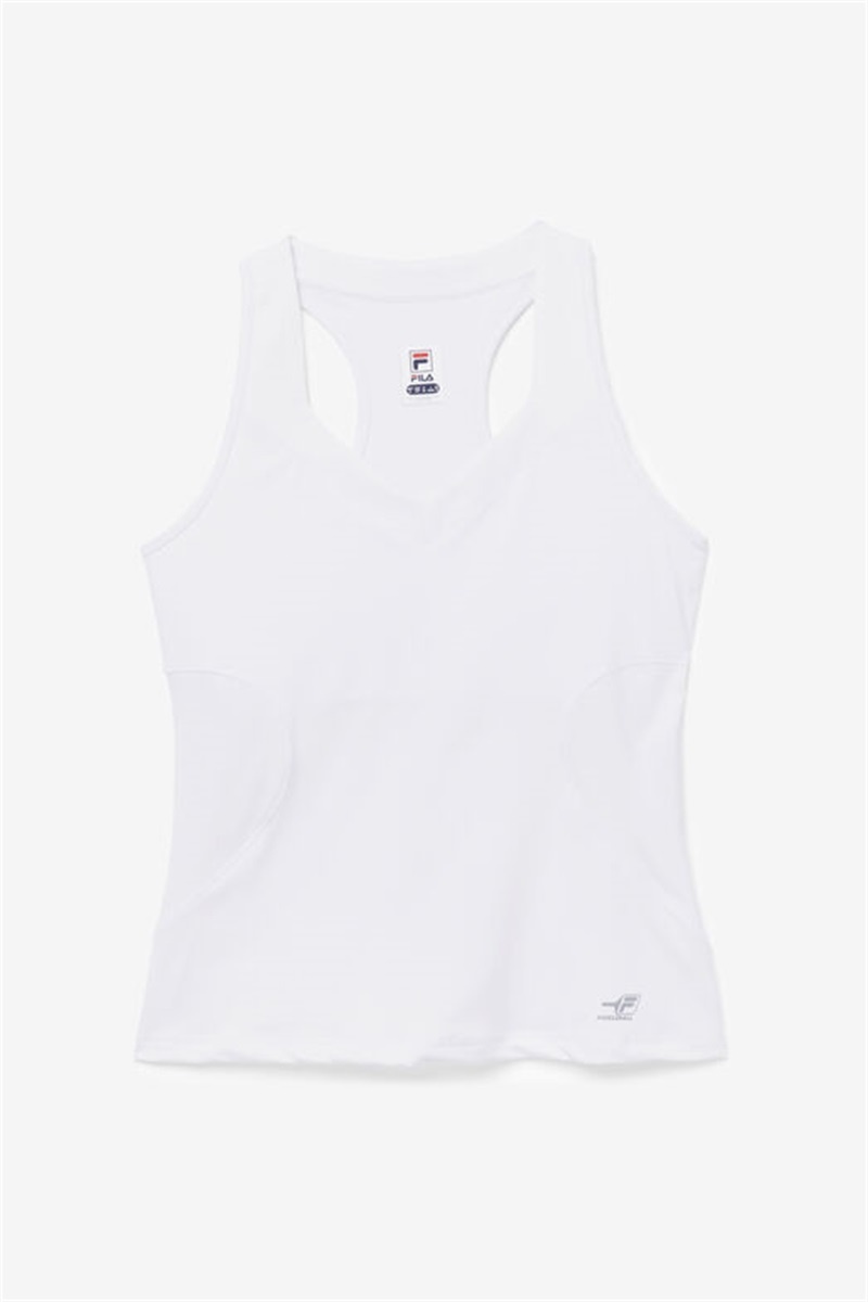 White Women\'s Fila Pickleball Halter Tanks | Saudi Arabia-095268