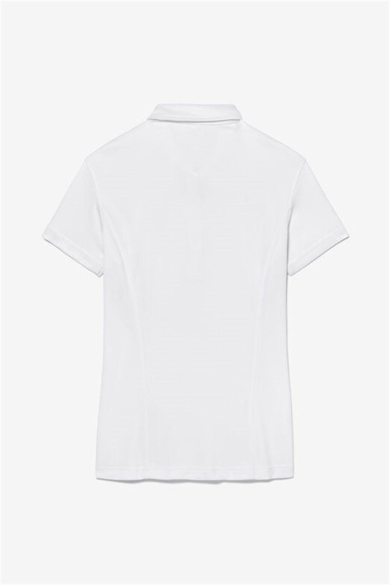 White Women's Fila Pique Polo Shirts | Saudi Arabia-920713