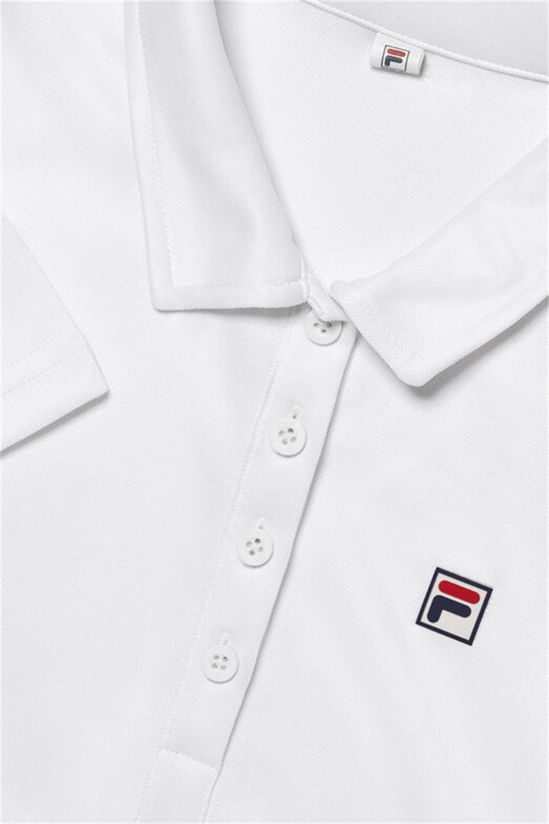 White Women's Fila Pique Polo Shirts | Saudi Arabia-920713