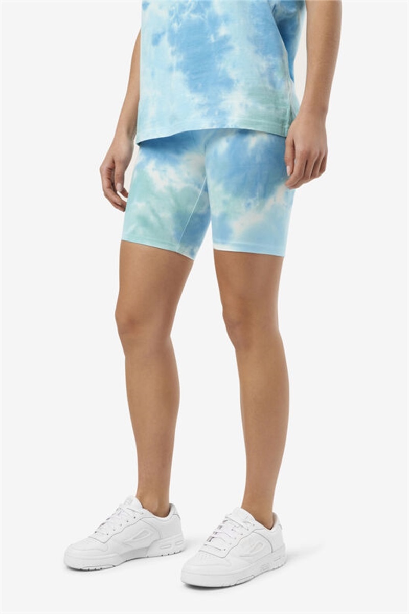 White Women's Fila Taima Tie Dye Bike Shorts | Saudi Arabia-203915