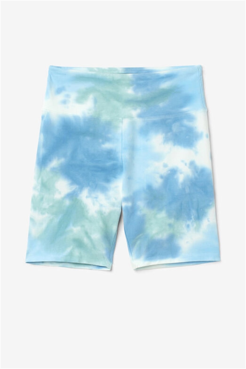 White Women\'s Fila Taima Tie Dye Bike Shorts | Saudi Arabia-203915