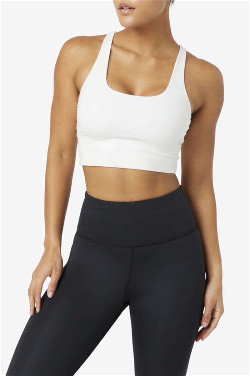 White Women's Fila Uplift Cross Back Top Bras | Saudi Arabia-867509