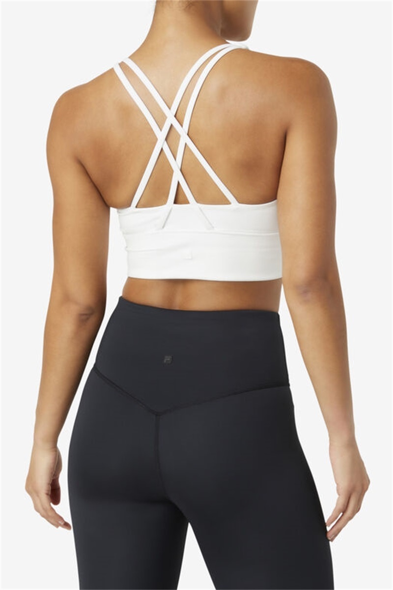 White Women's Fila Uplift Cross Back Top Bras | Saudi Arabia-867509