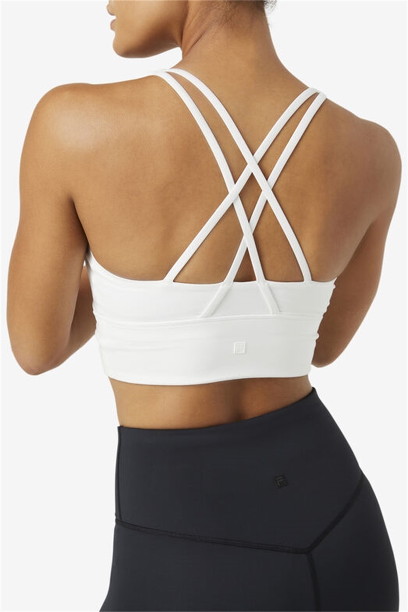 White Women's Fila Uplift Cross Back Top Bras | Saudi Arabia-867509